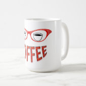 Mug Lunettes rouges Café souriant (Devant droit)