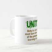 Mug L'unité est la vision - Citation d'unité (Devant gauche)