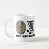 Mug L'univers de Marcus Aurelius est changement que (Gauche)