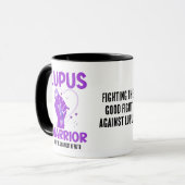 Mug LUPUS WARRIOR Purple Personnalisé Sensibilisation (Devant gauche)