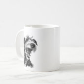 Mug Lurcher noir et blanc | Cute Greyhound (Devant gauche)