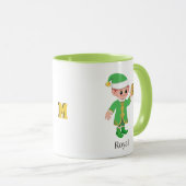 Mug Lutin Chanceux Moderne avec Calligraphie & Monogra (Devant droit)
