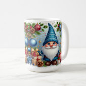 Mug Lutin de Noël avec décorations de fêtes joyeuses (Devant droit)