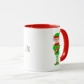 Mug Lutin de Noël musical et monogramme (Devant droit)