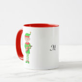 Mug Lutin de Noël musical et monogramme (Devant gauche)