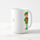 Mug Lutin de Noël musical et monogramme (Devant droit)