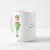 Mug Lutin de Noël musical et monogramme (Devant gauche)