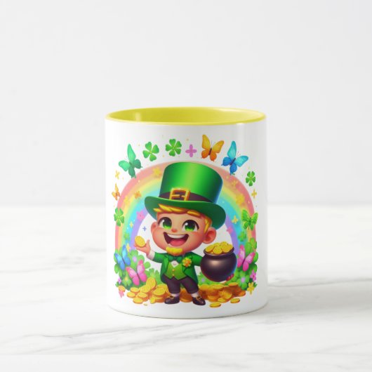 Mug Lutrin arc-en-ciel mignon avec de l'or (Centre)