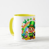 Mug Lutrin arc-en-ciel mignon avec de l'or (Devant gauche)