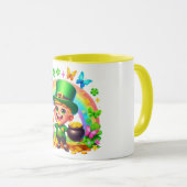 Mug Lutrin arc-en-ciel mignon avec de l'or (Devant droit)