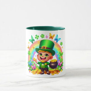 Mug Lutrin de couleur arc-en-ciel mignon avec de l'or