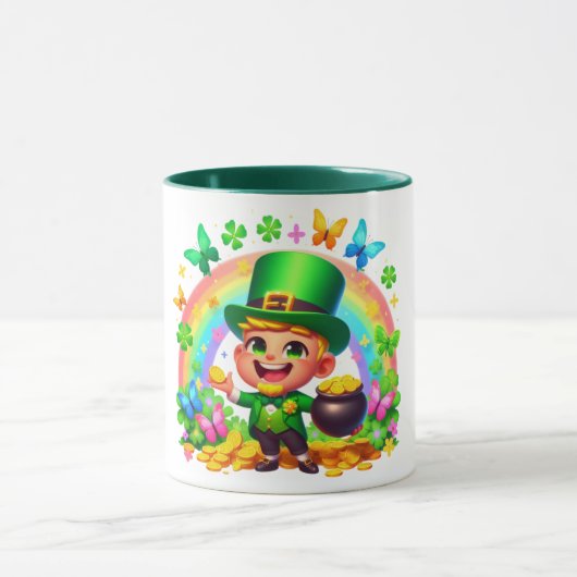 Mug Lutrin de couleur arc-en-ciel mignon avec de l'or (Centre)