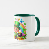 Mug Lutrin de couleur arc-en-ciel mignon avec de l'or (Devant droit)