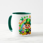 Mug Lutrin de couleur arc-en-ciel mignon avec de l'or (Devant gauche)