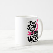 Mug Lutte contre le cancer du sein Survivant du guerri (Devant droit)