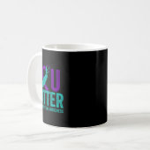 Mug Lutte Contre Le Suicide Ribbo Turquoise Et Violet (Devant gauche)