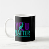 Mug Lutte Contre Le Suicide Ribbo Turquoise Et Violet (Gauche)