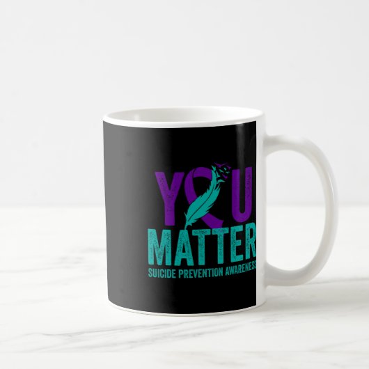 Mug Lutte Contre Le Suicide Ribbo Turquoise Et Violet (Droite)