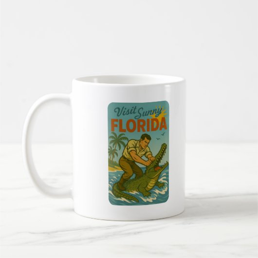 Mug Lutte de Floride contre les alligators | Rétro côt (Gauche)