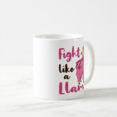 Mug Lutter comme une Llama Cancer du sein guerrier (Devant droit)