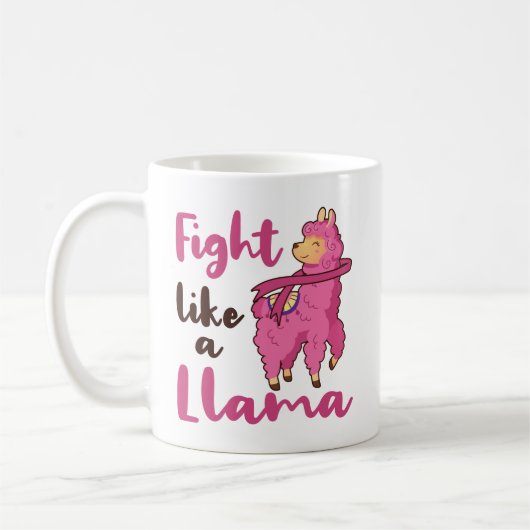 Mug Lutter comme une Llama Cancer du sein guerrier (Gauche)