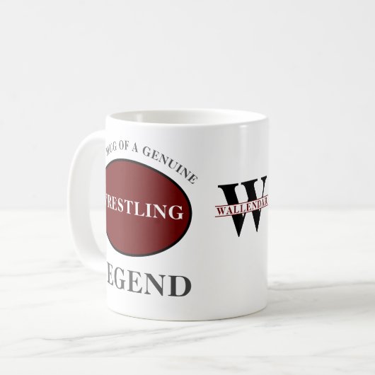 Mug Lutter Légende Monogramme Ajouter Votre Nom Annive (Devant gauche)