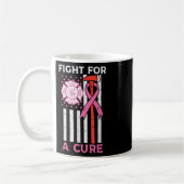 Mug Lutter Pour Un Pompier Cure Us Drapeau Cancer Du S (Gauche)
