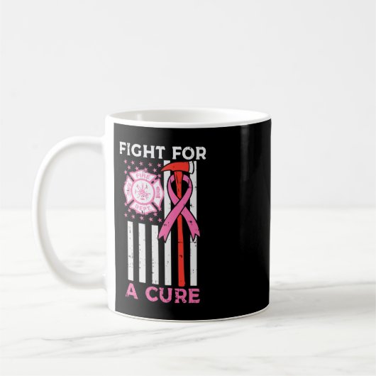 Mug Lutter Pour Un Pompier En Cure US Drapeau Cancer D (Gauche)