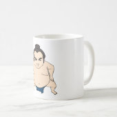 Mug Lutteur japonais de sumo de bande dessinée (Devant droit)