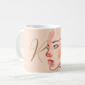 Mug Luxe Beauté Soul Aquarelle Script Monogramme (Devant gauche)