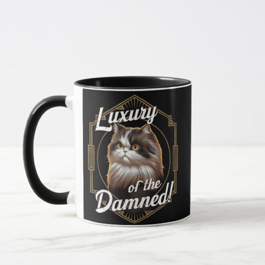 Mug Luxe des Damnés : Chat Perse Art Déco (Gauche)