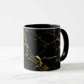 Mug Luxe Marbre noir et or Texture (Devant droit)