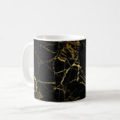 Mug Luxe Marbre noir et or Texture (Devant gauche)