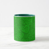 Mug Luxe Moderne Élégant Amour Vert Coeur (Centre)
