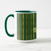 Mug Luxe Moderne Green Gold Linen Texture Collection (Gauche)