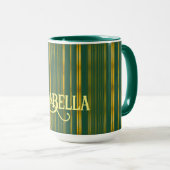 Mug Luxe Moderne Green Gold Linen Texture Collection (Devant droit)