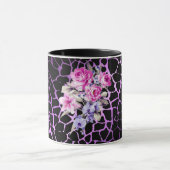Mug Luxe moderne violet Rose noir Tigar (Centre)
