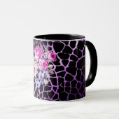 Mug Luxe moderne violet Rose noir Tigar (Devant droit)