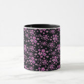 Mug Luxe Populaire Noir violet Floral (Centre)