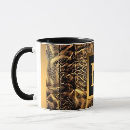 Mug Luxe Unique Bois Or Monogramme (Gauche)