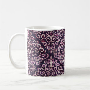 Mug Luxe violet et tan damassé sans couture motif