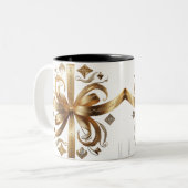 Mug Luxueux Deux Tons Design Royal Phénix Doré (Devant gauche)