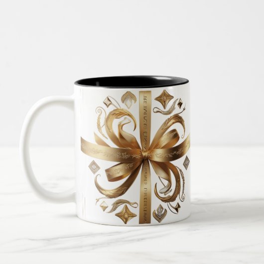 Mug Luxueux Deux Tons Design Royal Phénix Doré (Gauche)