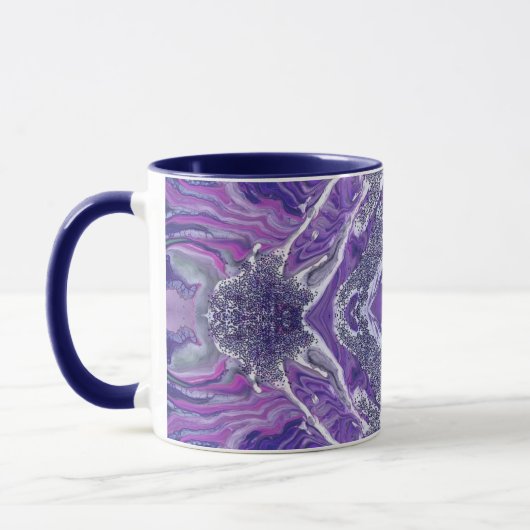 Mug Luxueux Geode Améthyste Pourpre Faux Paillettes Ag (Gauche)