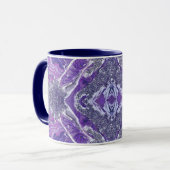 Mug Luxueux Geode Améthyste Pourpre Faux Paillettes Ag (Devant gauche)