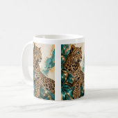 Mug Luxueux Léopard Sarcelle et Or (Devant gauche)
