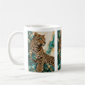 Mug Luxueux Léopard Sarcelle et Or (Gauche)