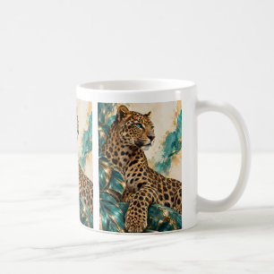 Mug Luxueux Léopard Sarcelle et Or