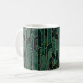 Mug Luxueux Motif Art déco Vert et Or (Devant gauche)