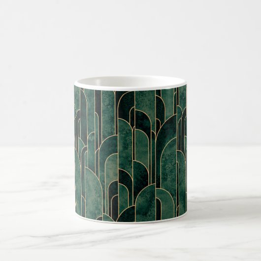 Mug Luxueux Motif Art déco Vert et Or (Centre)